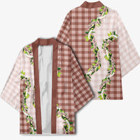 Mocha Hawaii Palaka Kimono Maile Pikake Honohono Orchid Lei