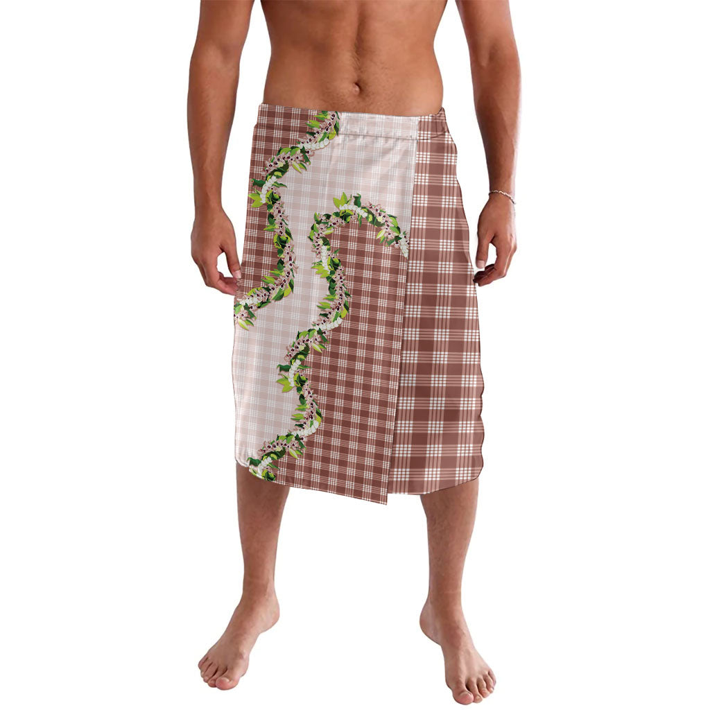 Mocha Hawaii Palaka Lavalava Maile Pikake Honohono Orchid Lei LT05 Mocha - Polynesian Pride