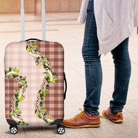 Mocha Hawaii Palaka Luggage Cover Maile Pikake Honohono Orchid Lei LT05 Mocha - Polynesian Pride