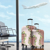 Mocha Hawaii Palaka Luggage Cover Maile Pikake Honohono Orchid Lei LT05 - Polynesian Pride