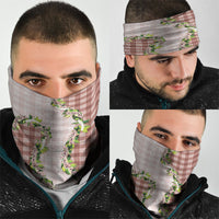 Mocha Hawaii Palaka Neck Gaiter Maile Pikake Honohono Orchid Lei