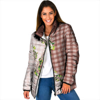 Mocha Hawaii Palaka Padded Jacket Maile Pikake Honohono Orchid Lei LT05 Women Mocha - Polynesian Pride