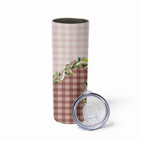 Mocha Hawaii Palaka Skinny Tumbler Maile Pikake Honohono Orchid Lei LT05 - Polynesian Pride