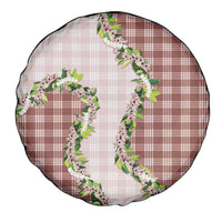 Mocha Hawaii Palaka Spare Tire Cover Maile Pikake Honohono Orchid Lei LT05 - Polynesian Pride
