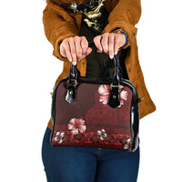 Hawaii Hibiscus With Oxblood Polynesian Pattern Shoulder Handbag LT05 One Size Red - Polynesian Pride