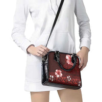Hawaii Hibiscus With Oxblood Polynesian Pattern Shoulder Handbag LT05 - Polynesian Pride