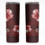 Hawaii Hibiscus With Oxblood Polynesian Pattern Skinny Tumbler