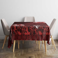 Hawaii Hibiscus With Oxblood Polynesian Pattern Tablecloth