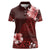 Hawaii Hibiscus With Oxblood Polynesian Pattern Women Polo Shirt