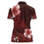 Hawaii Hibiscus With Oxblood Polynesian Pattern Women Polo Shirt