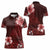 Hawaii Hibiscus With Oxblood Polynesian Pattern Women Polo Shirt