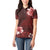 Hawaii Hibiscus With Oxblood Polynesian Pattern Women Polo Shirt