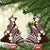 Plumeria With Oxblood Polynesian Tattoo Pattern Ceramic Ornament