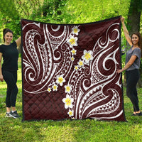 Plumeria With Oxblood Polynesian Tattoo Pattern Quilt LT05 - Polynesian Pride