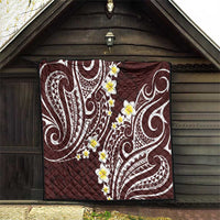 Plumeria With Oxblood Polynesian Tattoo Pattern Quilt LT05 - Polynesian Pride