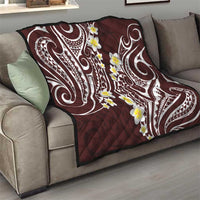 Plumeria With Oxblood Polynesian Tattoo Pattern Quilt LT05 - Polynesian Pride
