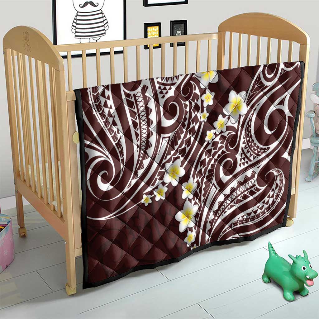 Plumeria With Oxblood Polynesian Tattoo Pattern Quilt LT05 - Polynesian Pride