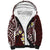 Plumeria With Oxblood Polynesian Tattoo Pattern Sherpa Hoodie