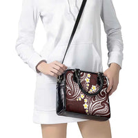 Plumeria With Oxblood Polynesian Tattoo Pattern Shoulder Handbag LT05 - Polynesian Pride