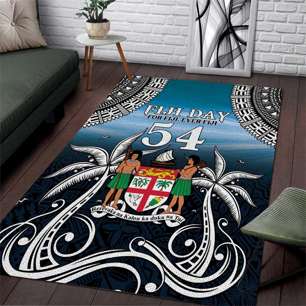 Happy 54th Fiji Day Area Rug Forever Fiji With Tapa Tribal Pattern