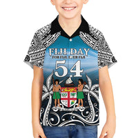 Personalised Happy 50th Fiji Day Family Matching Tank Maxi Dress and Hawaiian Shirt Forever Fiji With Tapa Tribal Pattern