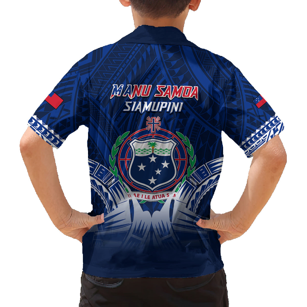 Samoa Rugby Family Matching Summer Maxi Dress and Hawaiian Shirt World Cup 2023 Coat Of Arms With Polynesian Pattern LT05 - Polynesian Pride