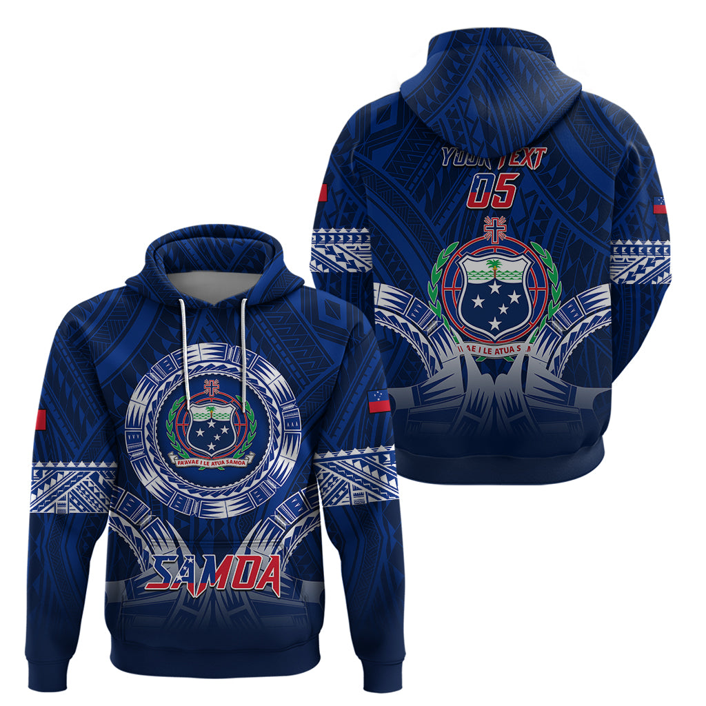 Custom Samoa Rugby Hoodie World Cup 2023 Coat Of Arms With Polynesian Pattern LT05 - Polynesian Pride