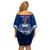 Custom Samoa Rugby Off Shoulder Short Dress World Cup 2023 Coat Of Arms With Polynesian Pattern LT05 - Polynesian Pride