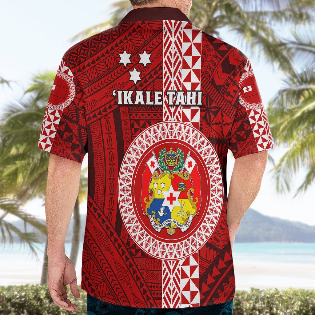 Tonga Rugby Hawaiian Shirt World Cup 2023 Coat Of Arms Ngatu Pattern LT05 - Polynesian Pride