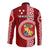 Tonga Rugby Long Sleeve Button Shirt World Cup 2023 Coat Of Arms Ngatu Pattern LT05 - Polynesian Pride