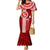 Tonga Rugby Mermaid Dress World Cup 2023 Coat Of Arms Ngatu Pattern LT05 Women Red - Polynesian Pride