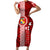 Tonga Rugby Short Sleeve Bodycon Dress World Cup 2023 Coat Of Arms Ngatu Pattern LT05 Long Dress Red - Polynesian Pride