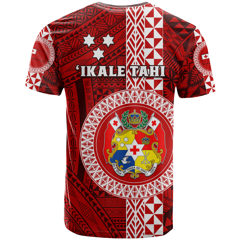 Tonga Rugby T Shirt World Cup 2023 Coat Of Arms Ngatu Pattern LT05 - Polynesian Pride