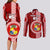 Custom Tonga Rugby Couples Matching Long Sleeve Bodycon Dress and Long Sleeve Button Shirts World Cup 2023 Coat Of Arms Ngatu Pattern LT05 - Polynesian Pride