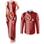 Custom Tonga Rugby Couples Matching Tank Maxi Dress and Long Sleeve Button Shirts World Cup 2023 Coat Of Arms Ngatu Pattern LT05 Red - Polynesian Pride