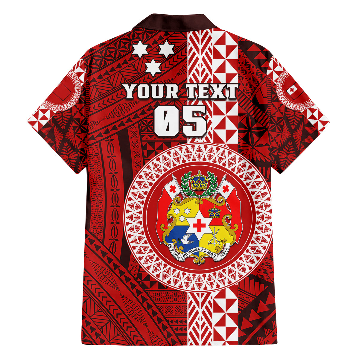 Custom Tonga Rugby Family Matching Short Sleeve Bodycon Dress and Hawaiian Shirt World Cup 2023 Coat Of Arms Ngatu Pattern LT05 - Polynesian Pride