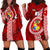 Custom Tonga Rugby Hoodie Dress World Cup 2023 Coat Of Arms Ngatu Pattern LT05 - Polynesian Pride