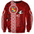 Custom Tonga Rugby Sweatshirt World Cup 2023 Coat Of Arms Ngatu Pattern LT05 Unisex Red - Polynesian Pride
