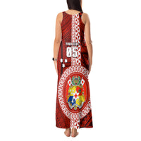 Custom Tonga Rugby Tank Maxi Dress World Cup 2023 Coat Of Arms Ngatu Pattern LT05 - Polynesian Pride