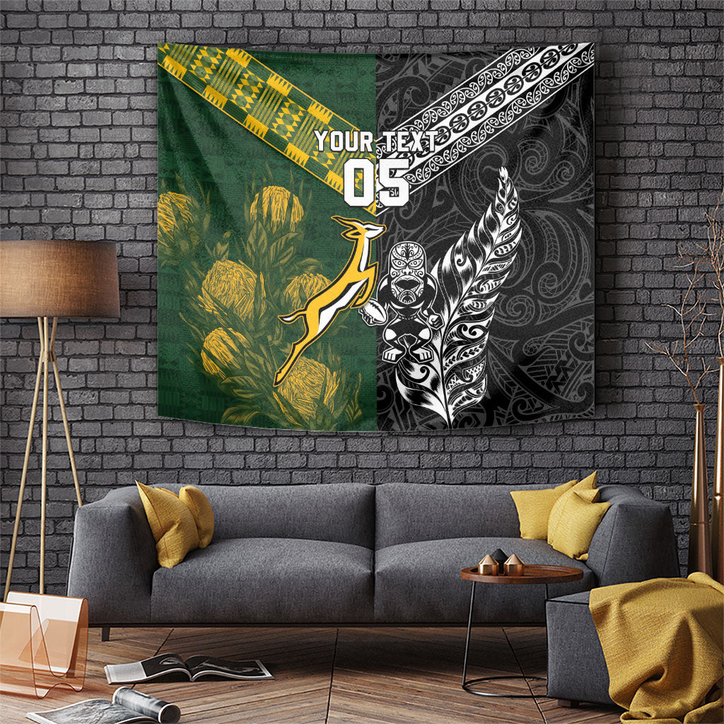 Rugby New Zealand South Africa Tapestry Maori Tiki Springboks Together
