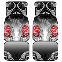 Personalised New Zealand Waitangi Day Car Mats Aotearoa Te Ra O Waitangi Manaia Maori Pattern LT05 Black - Polynesian Pride