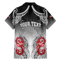 Personalised New Zealand Waitangi Day Family Matching Off Shoulder Short Dress and Hawaiian Shirt Aotearoa Te Ra O Waitangi Manaia Maori Pattern LT05 - Polynesian Pride