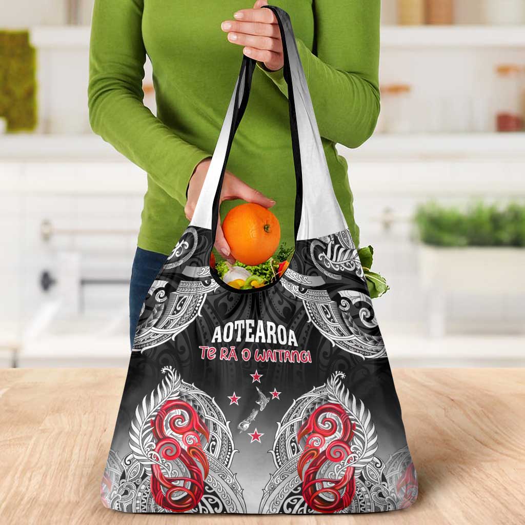 New Zealand Waitangi Day Grocery Bag Aotearoa Te Ra O Waitangi Manaia Maori Pattern