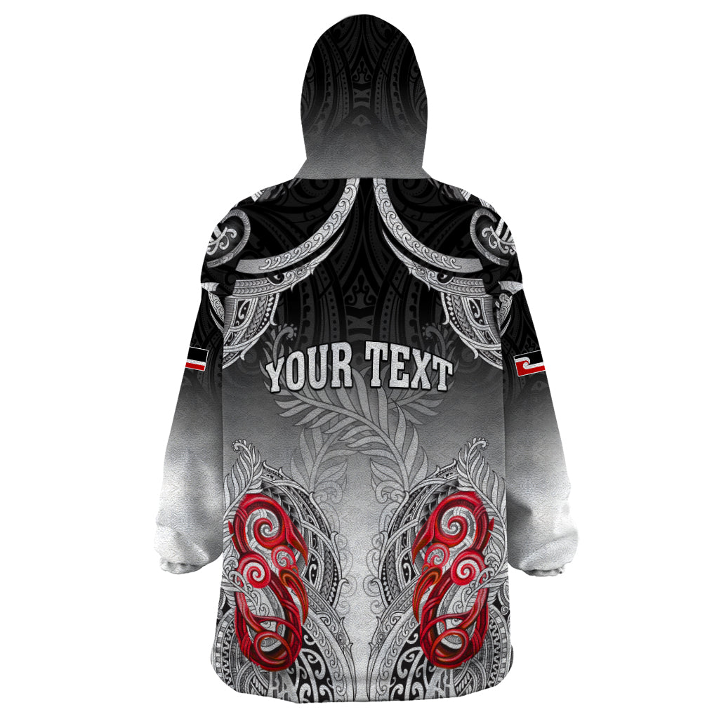 Personalised New Zealand Waitangi Day Wearable Blanket Hoodie Aotearoa Te Ra O Waitangi Manaia Maori Pattern LT05 - Polynesian Pride