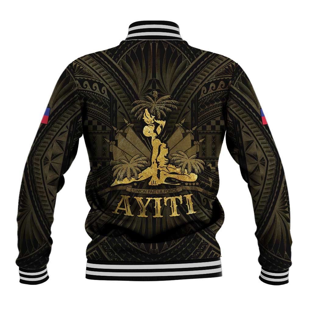Haiti 1804 Baseball Jacket Polynesian Gold Neg Maron LT05 - Polynesian Pride