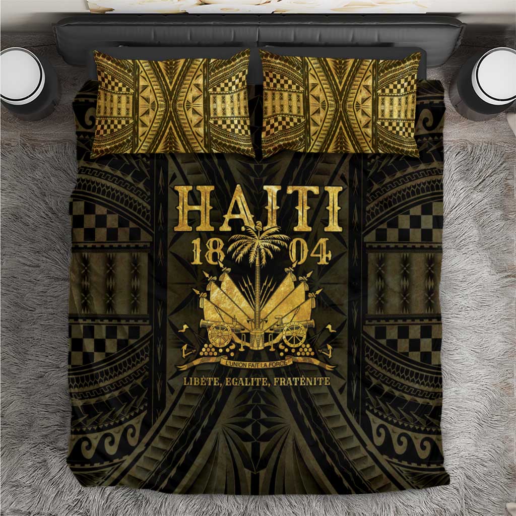 Haiti 1804 Bedding Set Polynesian Gold Neg Maron