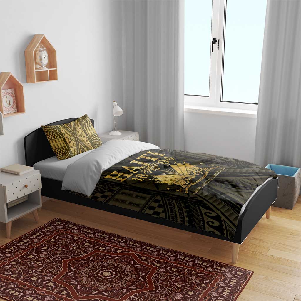 Haiti 1804 Bedding Set Polynesian Gold Neg Maron