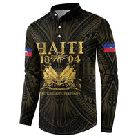Haiti 1804 Button Sweatshirt Polynesian Gold Neg Maron LT05 - Polynesian Pride