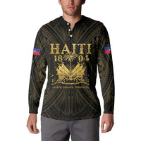Haiti 1804 Button Sweatshirt Polynesian Gold Neg Maron LT05 - Polynesian Pride