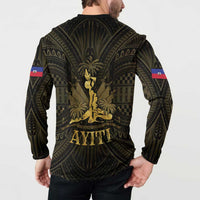 Haiti 1804 Button Sweatshirt Polynesian Gold Neg Maron LT05 - Polynesian Pride